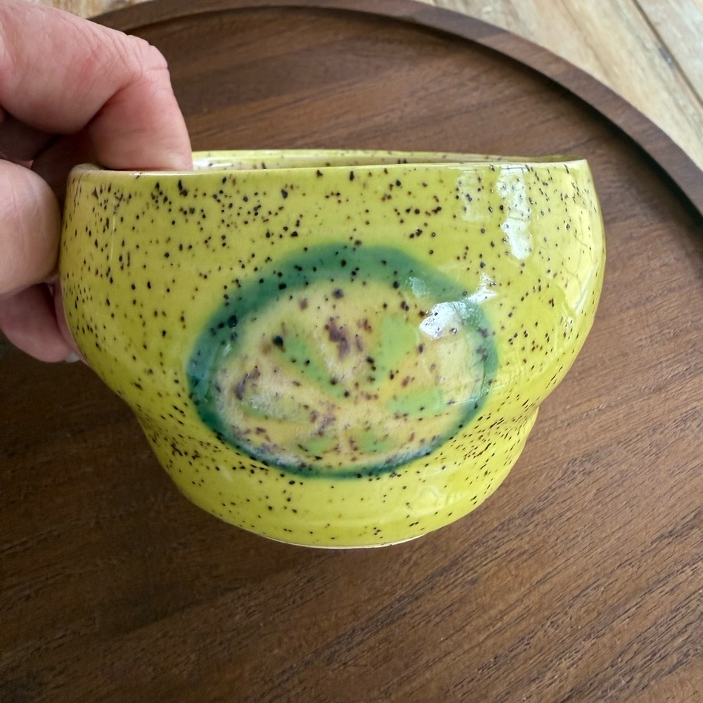 Studio Art Pottery Handmade Lime Bowl